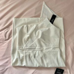 white strapless dress